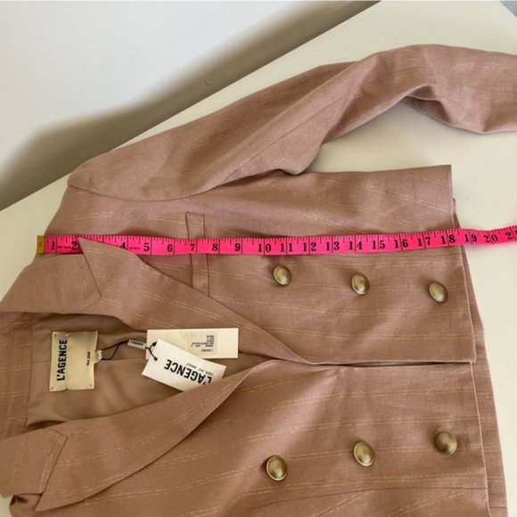 L’AGENCE Inez Linen Blend Crop Blazer - Picture 14 of 15